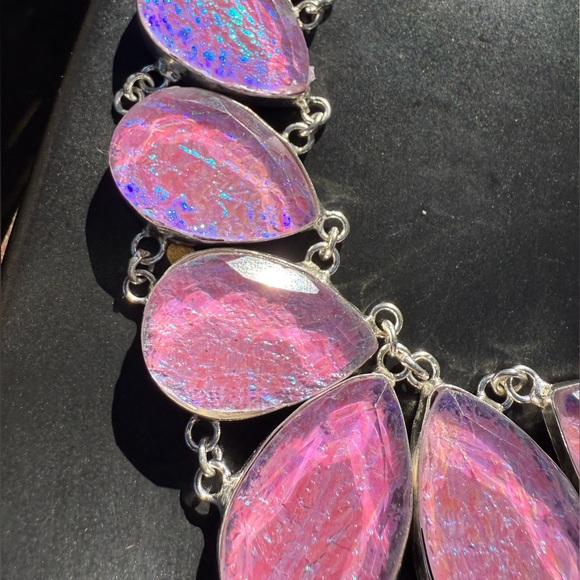 Pink Australian Triplet Opal Necklace! 925 Sterling Silver Stamped! - Picture 16 of 16